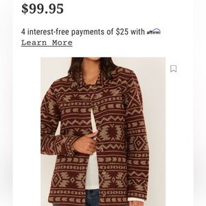 NWOT Southwest Button Front Shacket